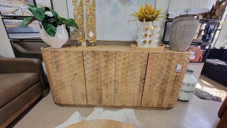 Transitional Natural Four Door Sideboard, TV Stand, Server, Console...