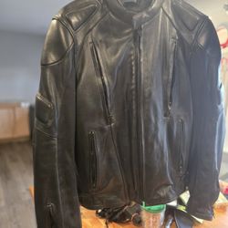 Wilson Leather Motorcycle Jacket - Size M