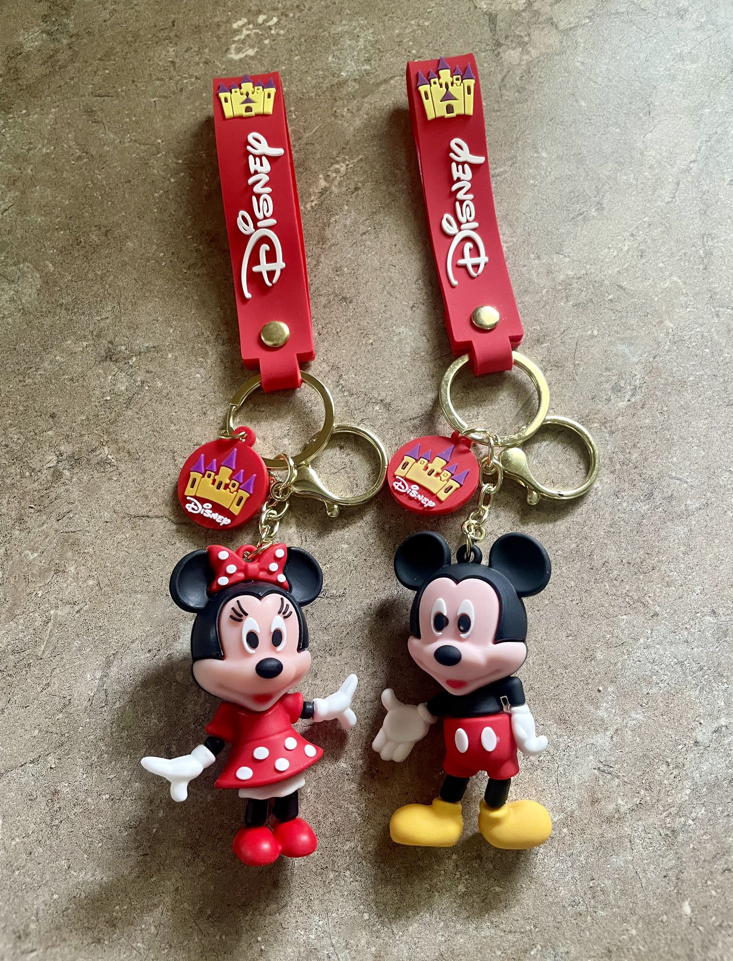 Brand New Minnie And Mickey Mouse Disney Keychain Set Gift 