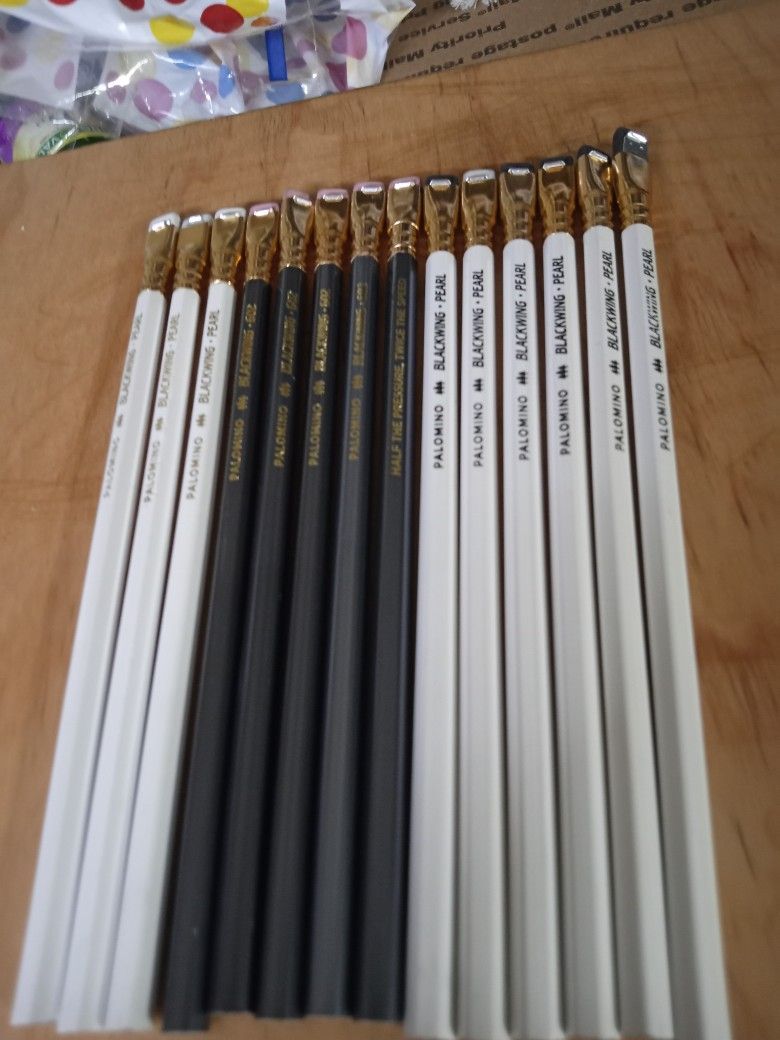 Blackwing pencils All With Trees Logo.  Pearl Gold Lettering Pearl Black Lettering   ,602s Gun Metal