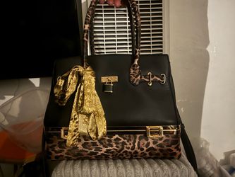 100% real leopard bag