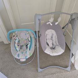 Baby Swing + Bouncer Bundle (Graco + Bright Starts) – Excellent Condition