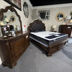 4 Pc King Bedroom Set Financing Available No Credit Needed $10 Down 