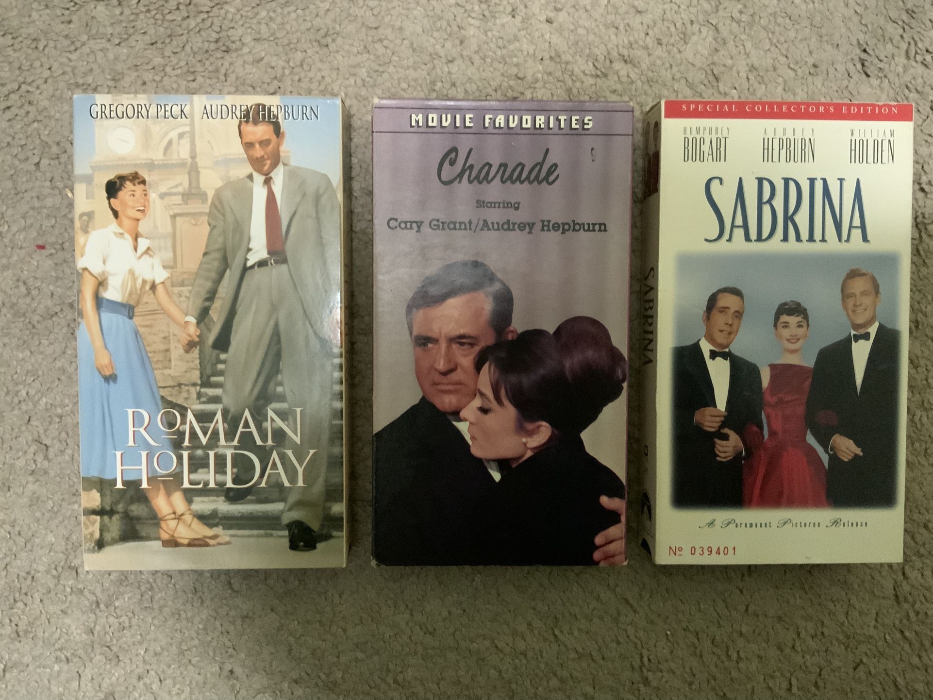 Audrey Hepburn VHS Bundle – Roman Holiday, Sabrina, Charade (Vintage Classics)