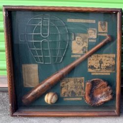 Vintage Shadowbox Baseball