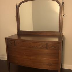 Vintage Dresser With Swivel Mirror 