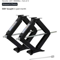 WEIZE Camper RV Trailer Stabilizer Leveling Scissor Jacks with Handle -24"- 9000lbs - Set of 2