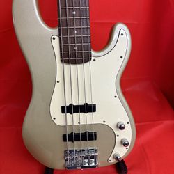 WACO Squire Affinity Precision Bass V Shoreline Gold Electric Bass Guitar $300 Firm