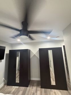 Set: Full-Size Bed and Wardrobe Closets