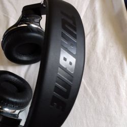 BLUEDIO TURBINE HT WIRELESS BLUETOOTH WIFI HEADPHONES STEREOS W/ MIC.  NOISE CANCELLING BLK