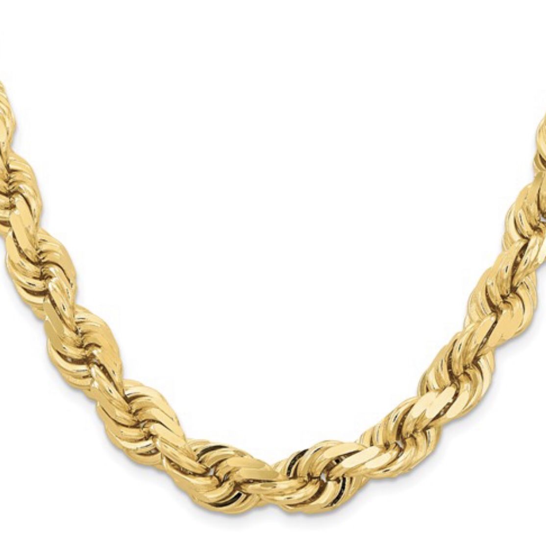 14K Solid 12mm Diamond Cut Rope 100-24 TAKING ORDERS!