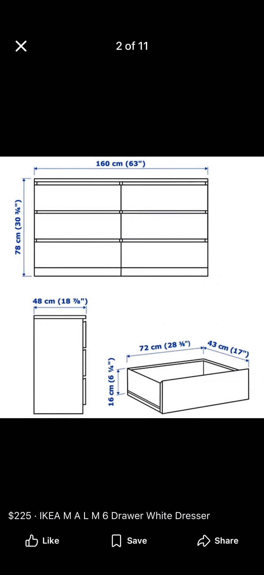 IKEA Malm Dresser 