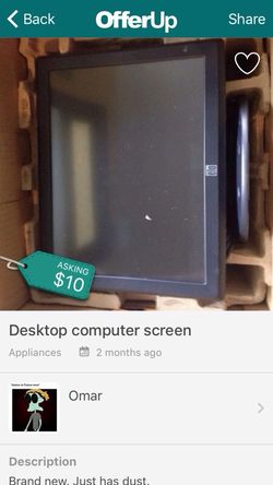 Desktop computer screen