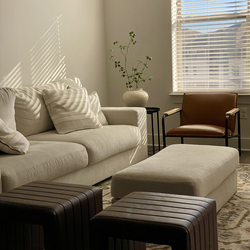 Sofa with ottoman and 4 cushions