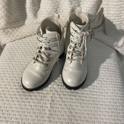 Girls White Booties 