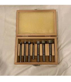 Rockler Forstner Drill Bit Set for Woodworking with Wooden Storage Case