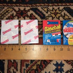 Baseball Cards Sealed DonRuss & Topps Also Open Cards