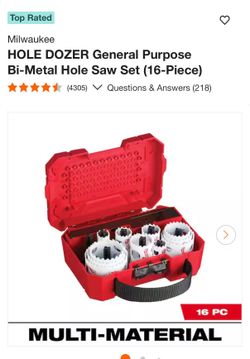Milwaukee 16 piece hole dozer