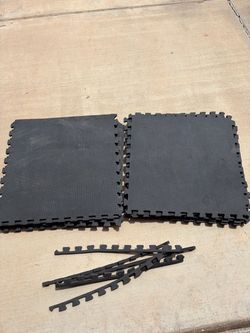 Black Interlocking Foam Floor Tiles