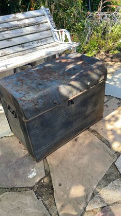 Old metal trunk