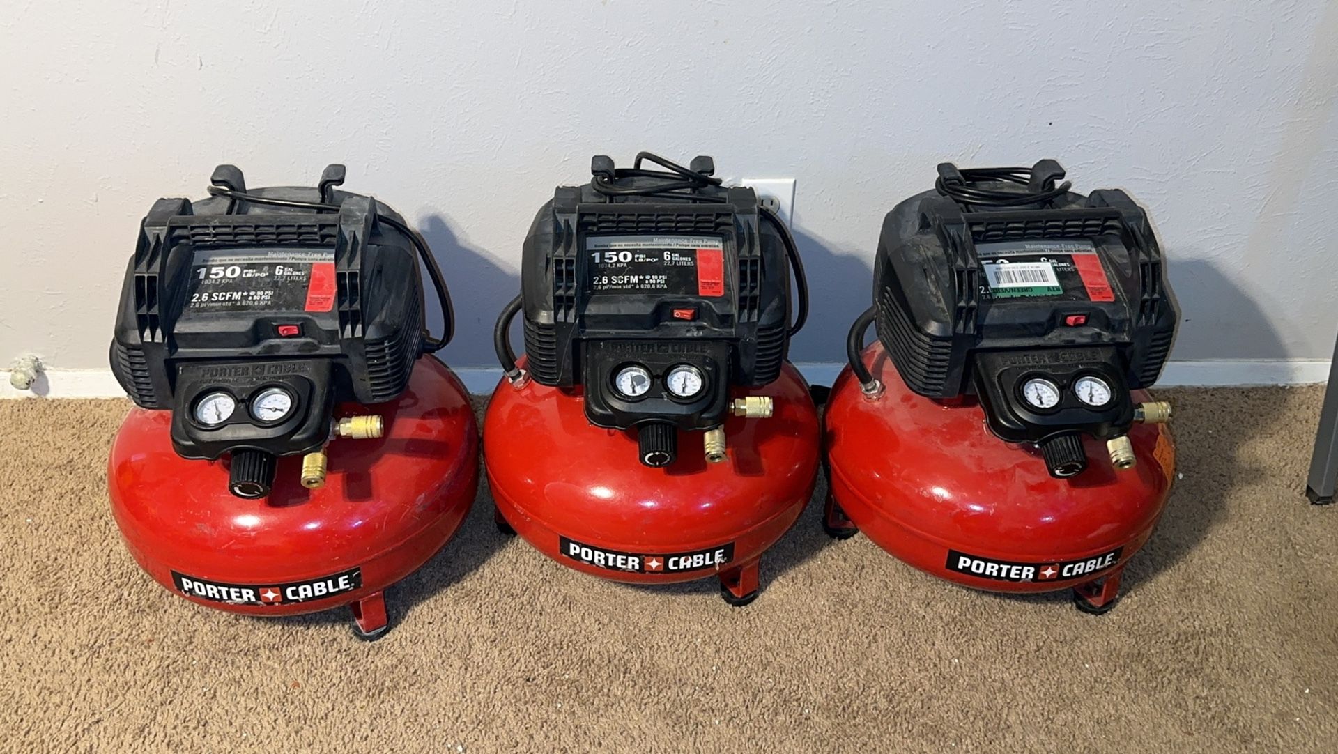 Porter Cable Pancake Air Compressor 6 Gal.