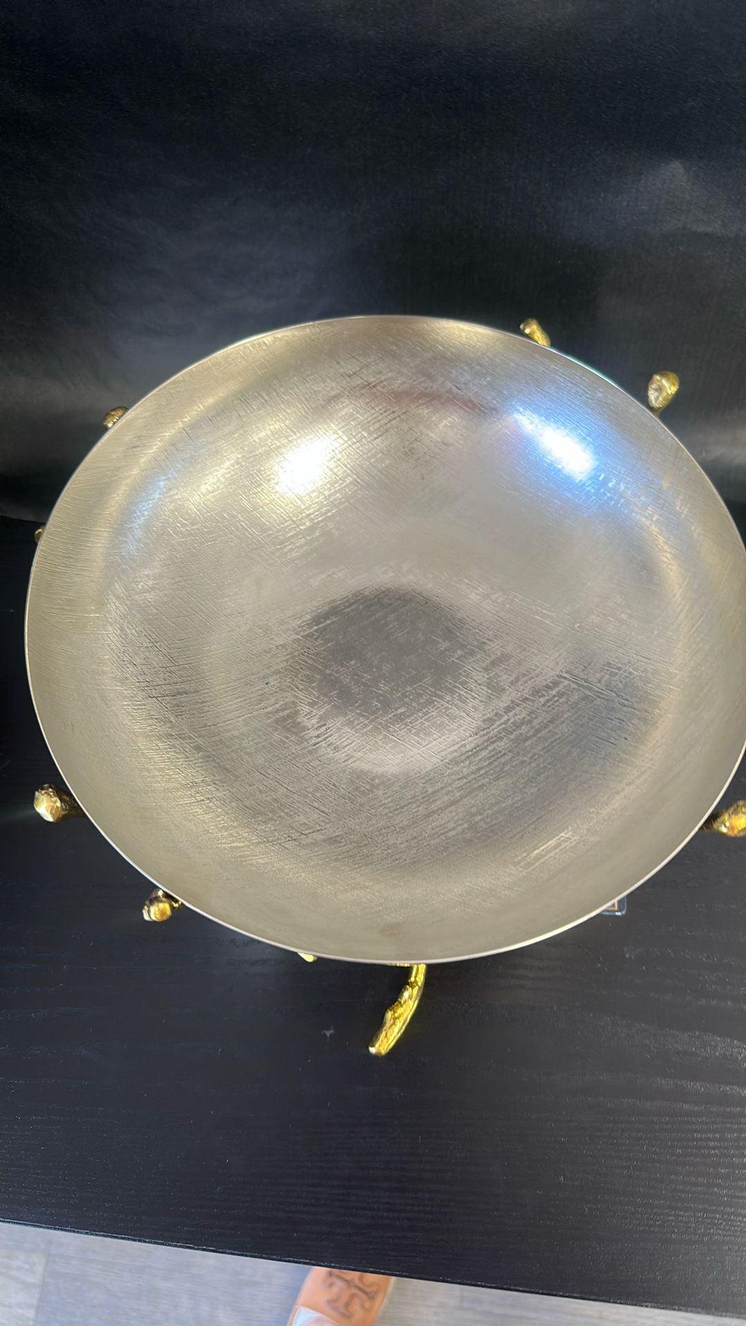 Fruit Bowl Branch Footed Brass & S/S Brushed 30cm