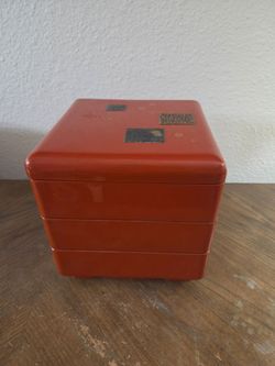 Red Lacquer Japanese Stacking Bento Box