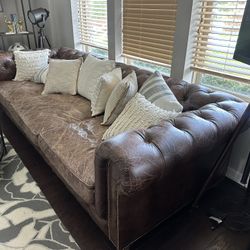 (It Available) – Conrad 118” Luxe Sofa (Cigar Top Grain Leather) by Four Hands