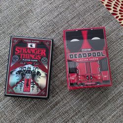 bicycle "deadpool" and "stranger things" playing cards