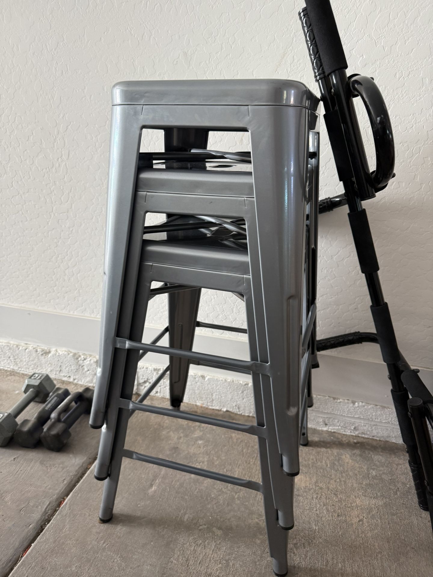 Bar Stools Dumbbells Pull Up Bar