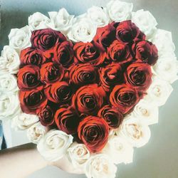 Handmade fresh flower heart boxes