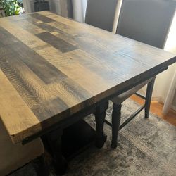 Dining Table with 2 Chairs and Bench