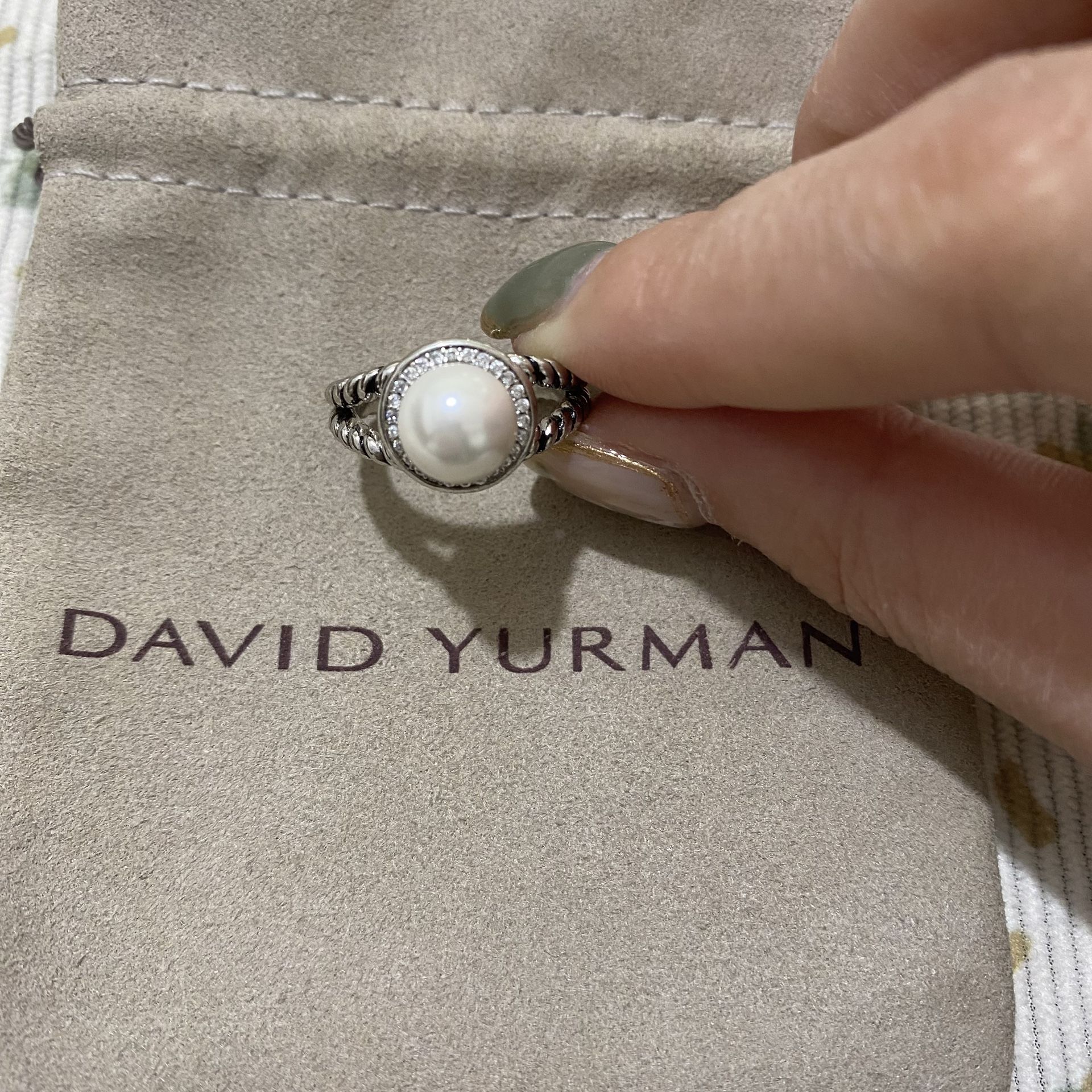 David Yurman Pearl Sterling Silver Fine Rings Ring 925 sz7