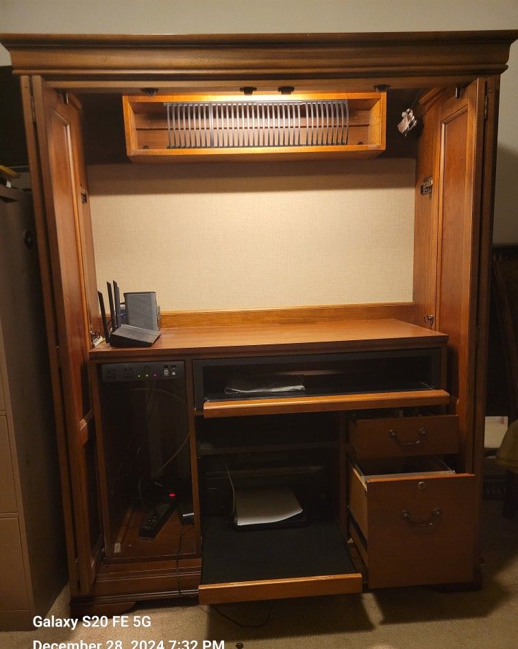 Armoire Desk & TV Hutch ($125 For Both) 