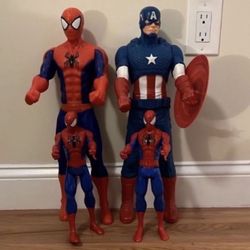 Spider Man Captain America 20 Inches Tall Small Ones 12 Inches 