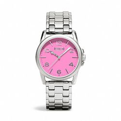 Pink Sydney Stainless Steal Coach Watch