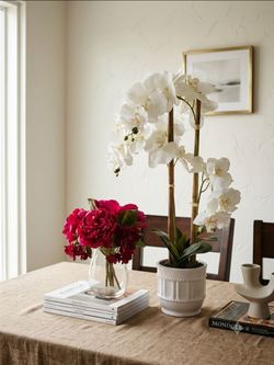 Orchid and Peony Faux Plant Set