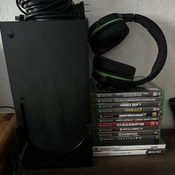 Xbox Console, Elite Controller, Games, Wireless Headphones, And Wall Mount