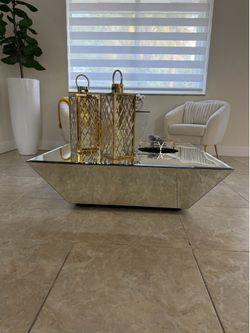 Mirrored coffee table