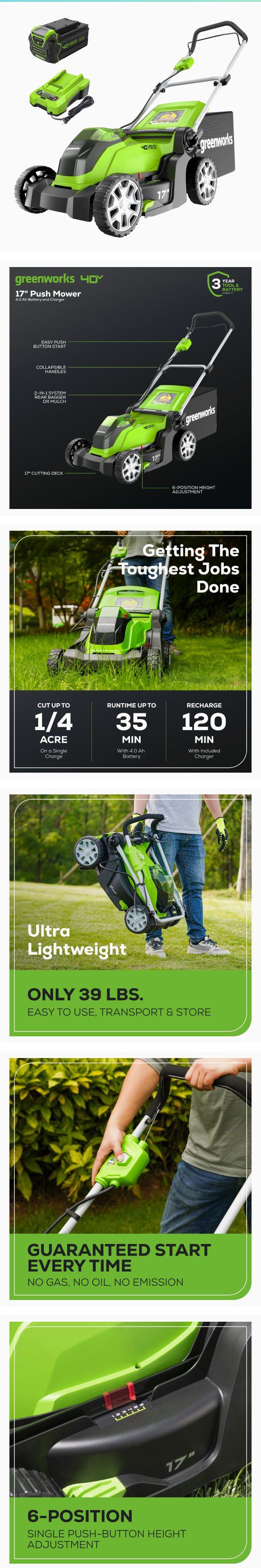 Brand New Greenworks 40v Lawn Mower
