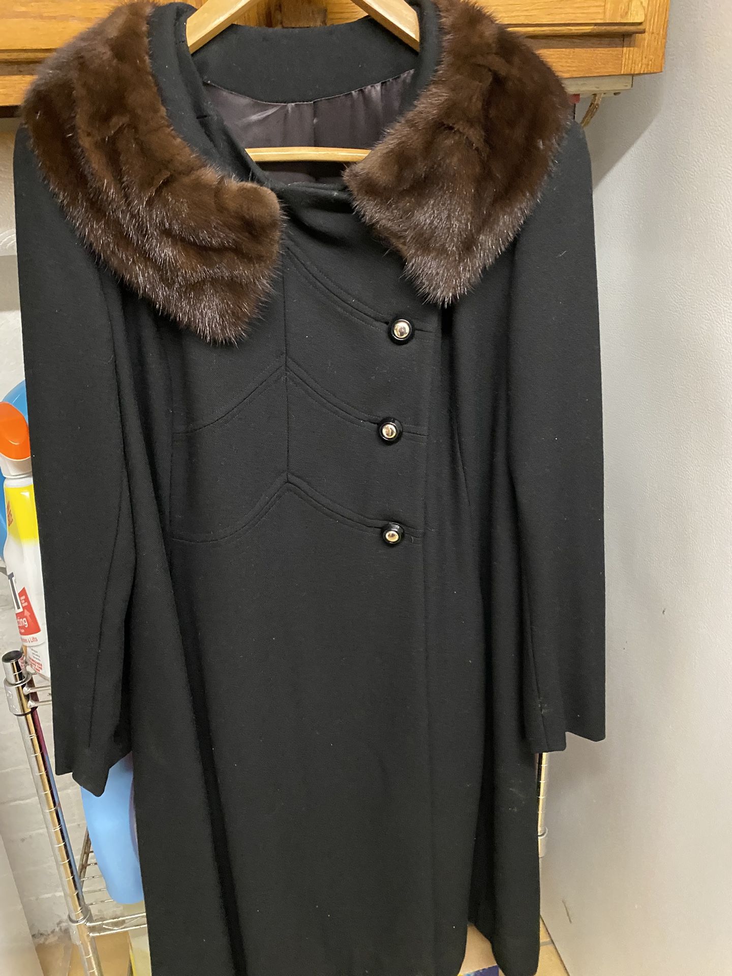 Wool Coat With Fur Collar