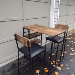  Table Set - 3 Two Bar Stools ,Table.