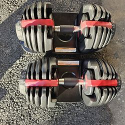 Pair Of Adjustable Dumbbells 52.5 Lbs Each 