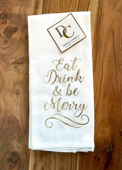 NEW “Eat Drink & be Merry” Holiday Dish Towel Set