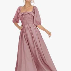 Small Pink Peasant Dress