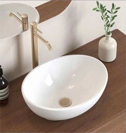 Fregadero de baño lavado ovalado blanco 16 Pulgadas 
0154
