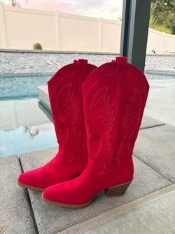 Brand new red boots