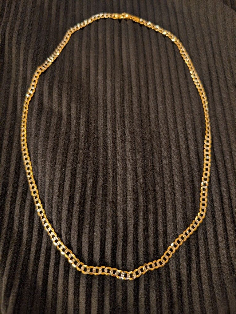 Real 14k Gold Curb Chain Necklace, 22", 13.5g