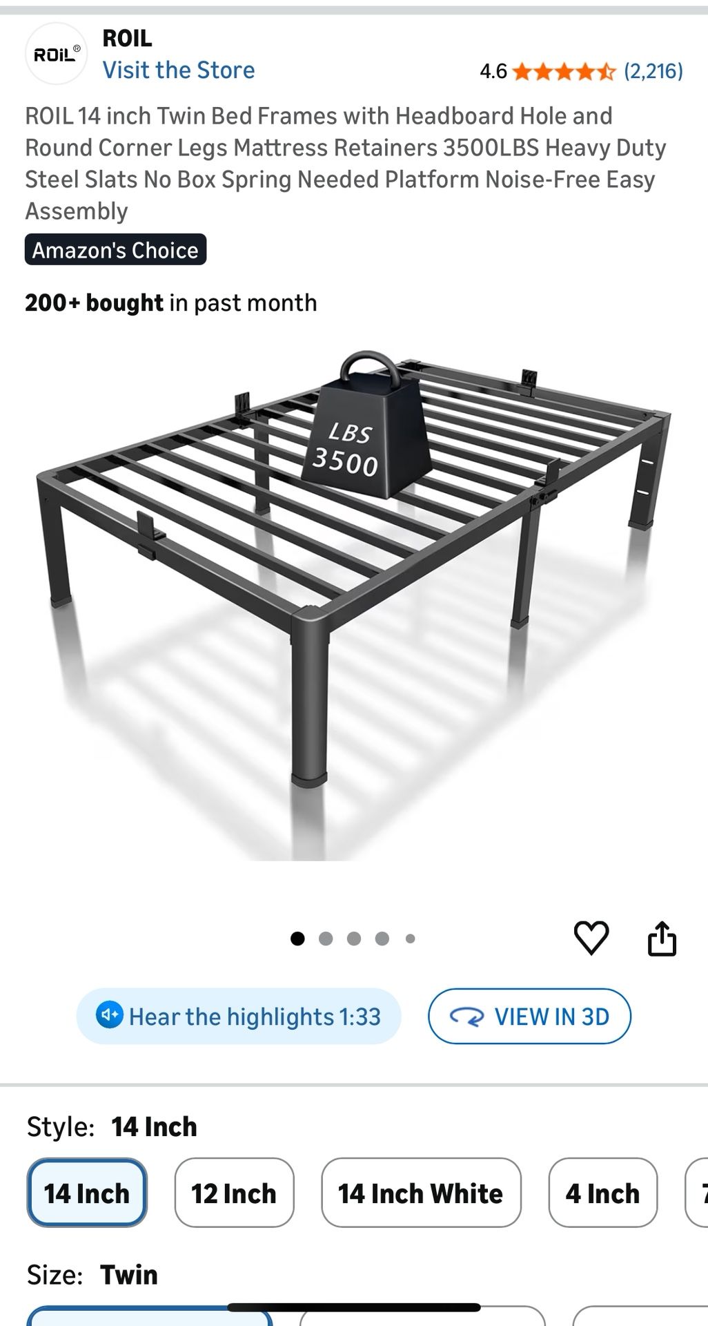 Twin Size Bed Frame