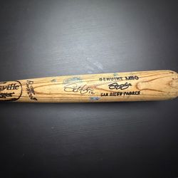 Scott Hairston Signed Padres Baseball Game Used 34” Bat cracked handle